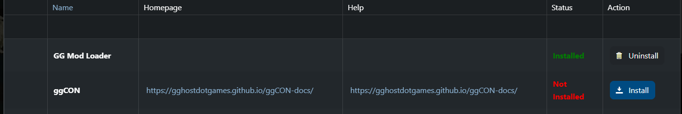 GG Mod Loader installed