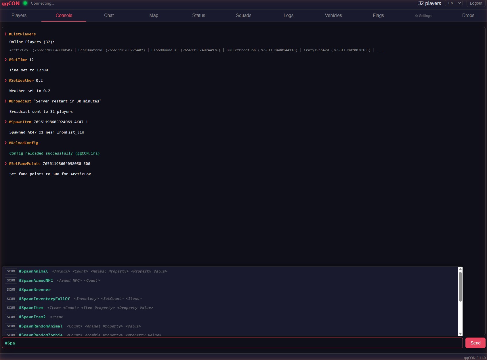 Console Tab