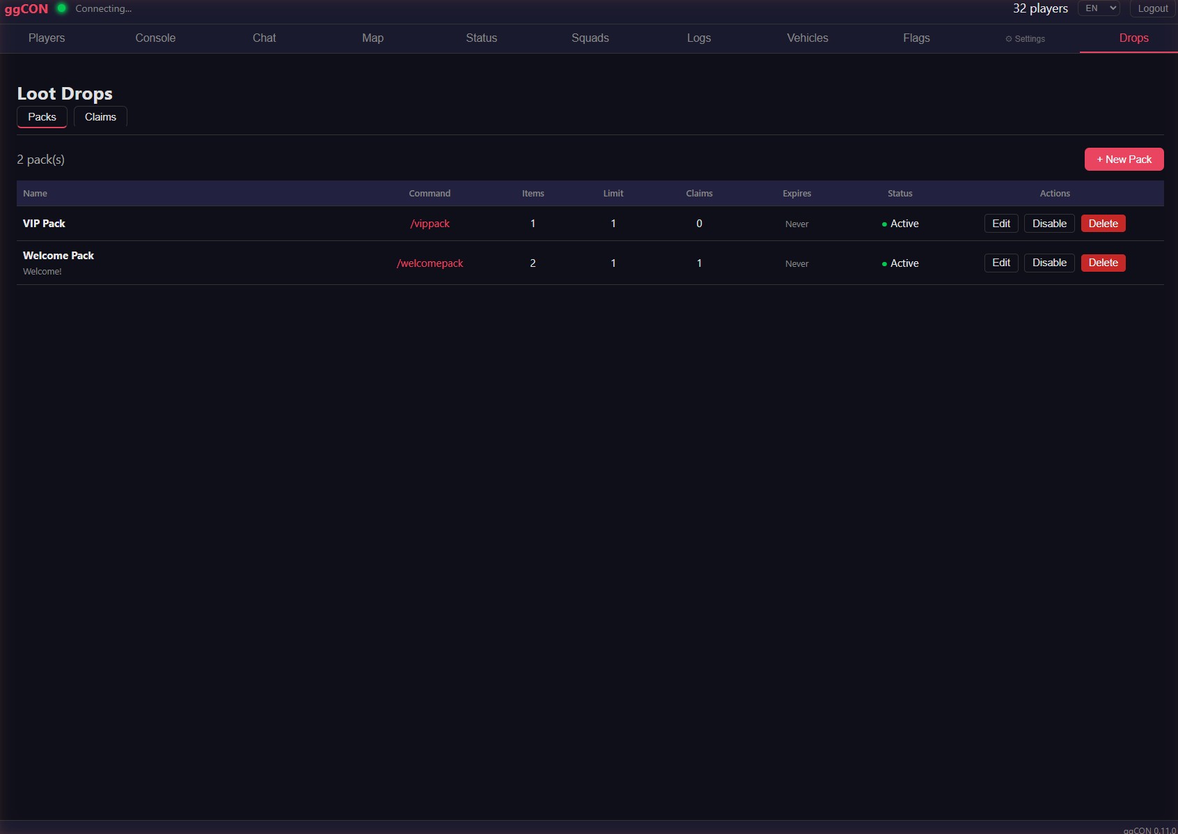 Loot Drops Panel Tab