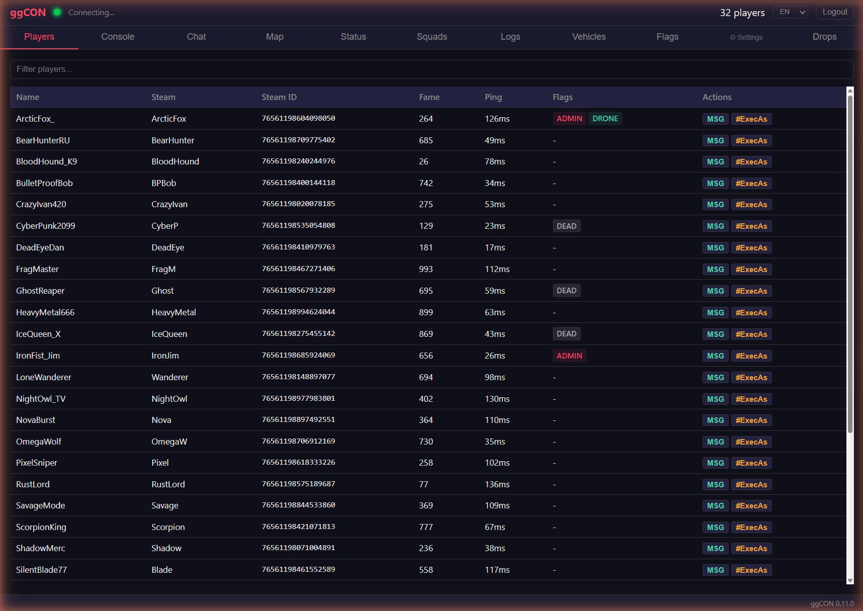 Players Tab